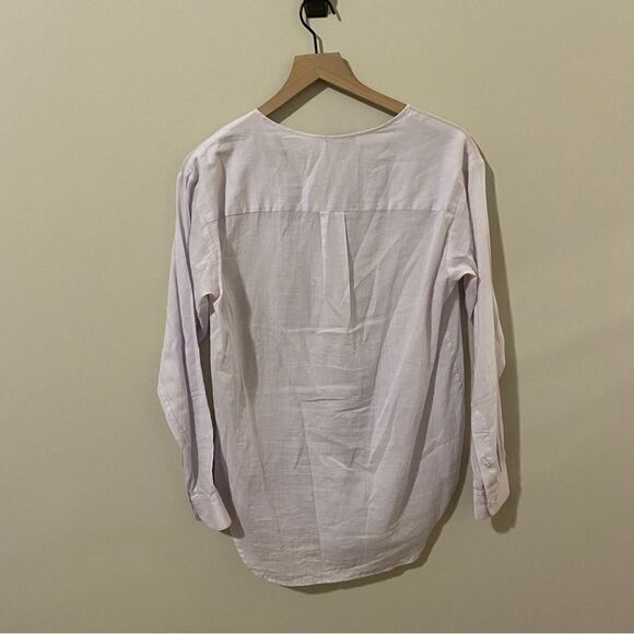 Theory pleated pin-tuck long sleeve top - Picture 3 of 7